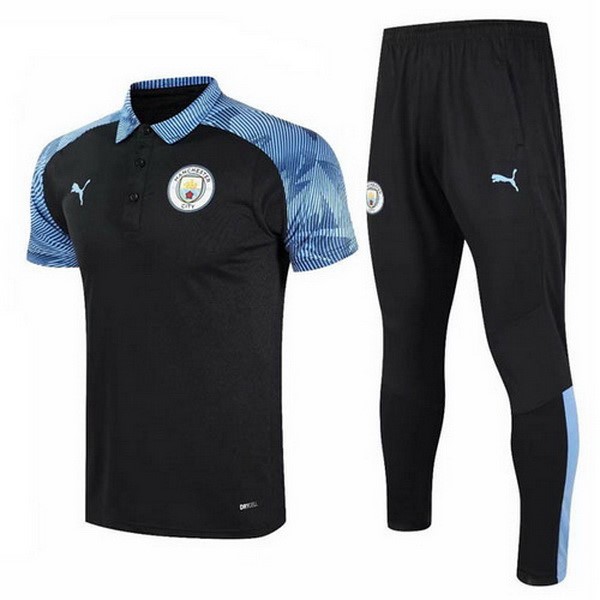 Polo Manchester City Conjunto Completo 2020/21 Azul Negro